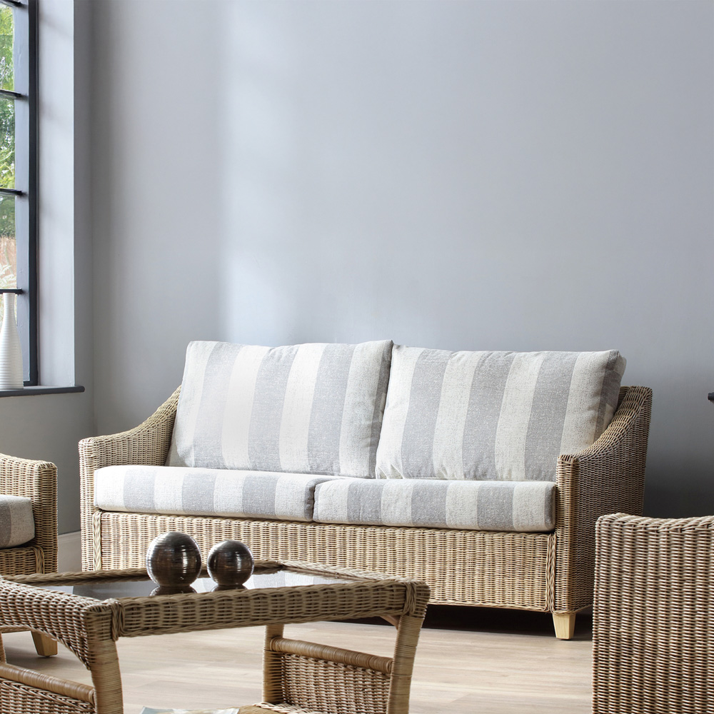 Desser Furniture Dijon 5 Seater Natural Wash Athena Stripe Sofa Set Image 7