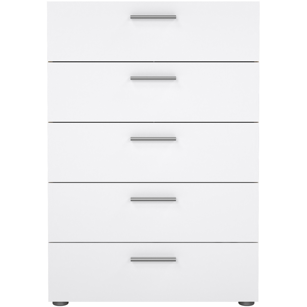 Florence 5 Drawer Oak and White High Gloss Chest of Drawers Image 3