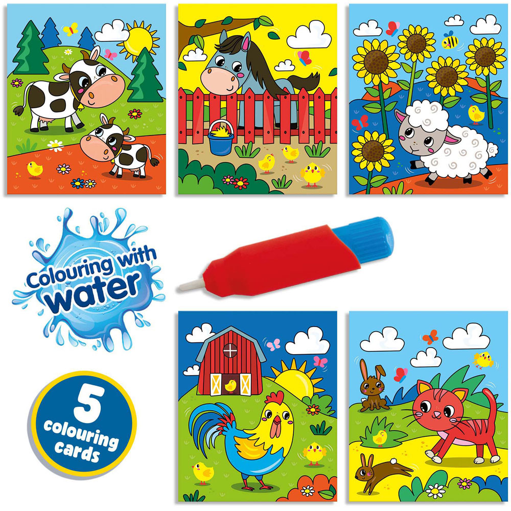 SES Creative Farm Colouring with Water Book with Brush | Wilko