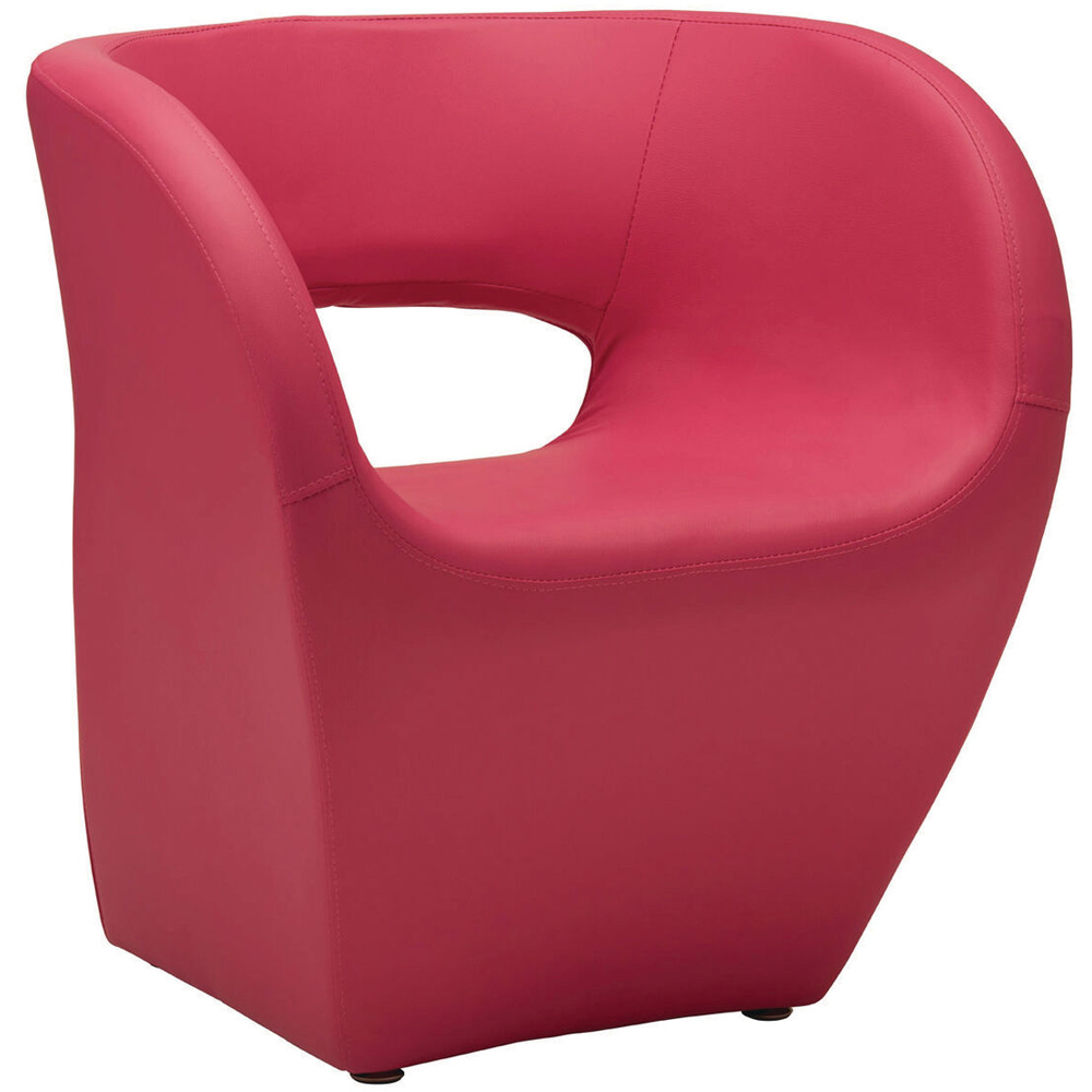 Premier Housewares Aldo Hot Pink Faux Leather Armchair Image 3