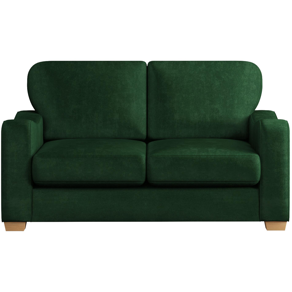 Theadford 2 Seater Forest Green Plush Velvet Fixed Back Sofa Image 2
