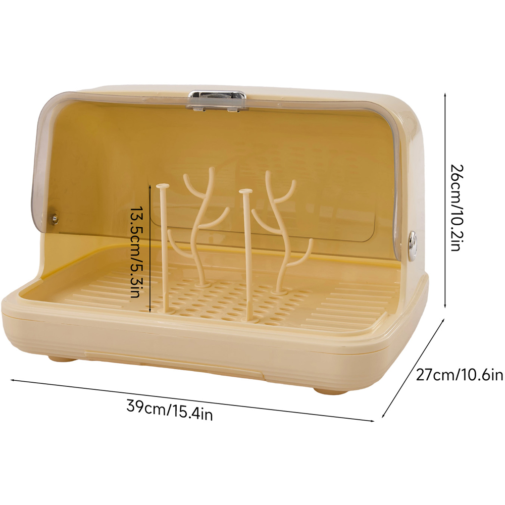 Living and Home Cream PP Baby Bottle Drying Rack with Lid Image 8