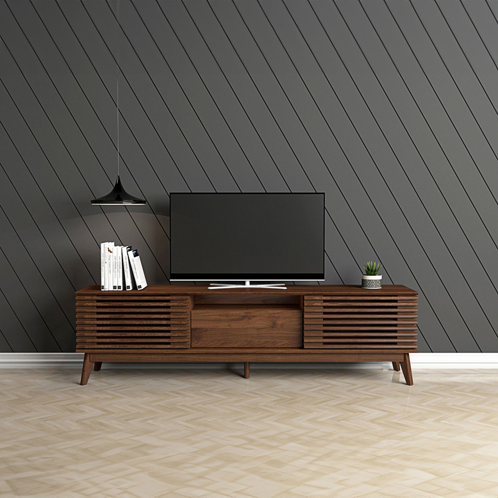 Kudl LV41 Single Door Dark Columbian Walnut TV Cabinet Image 3