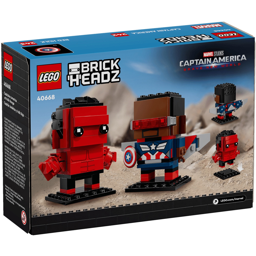 LEGO BrickHeadz 40668 Captain America and Red Hulk Building Set 202 Piece Image 5
