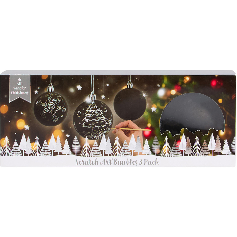 Pack of 3 Scratch Art Baubles Image 3