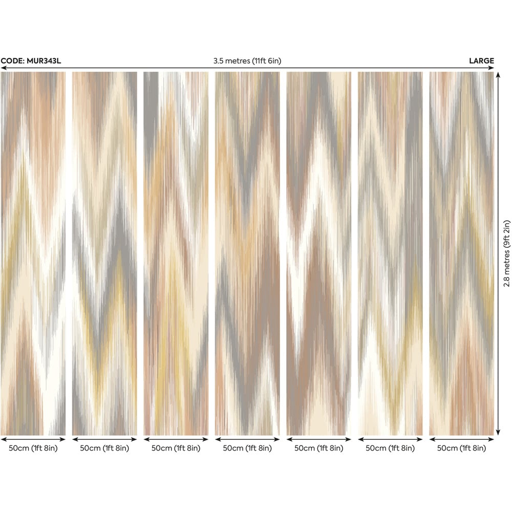 Origin Murals Ikat Zig Zag Multi Wall Mural Image 3