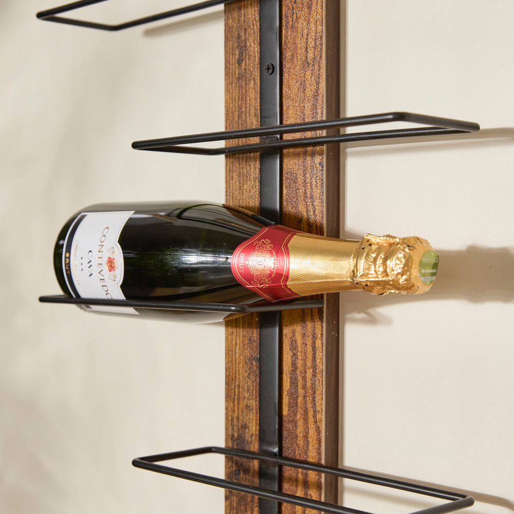 Dibor 8 Bottle Wooden Wall Mounted Upright Wine Rack Image 5
