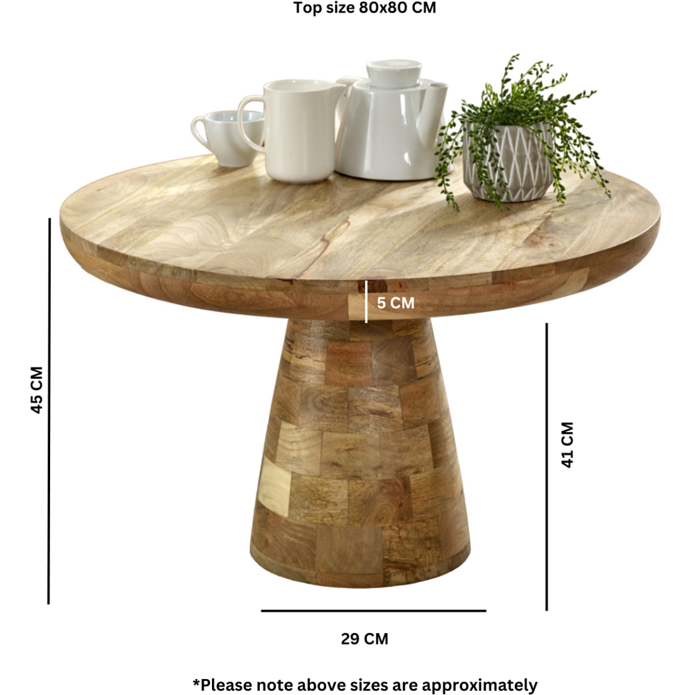 Brooklyn Surrey Mushroom Style Solid Wood Coffee Table Image 8