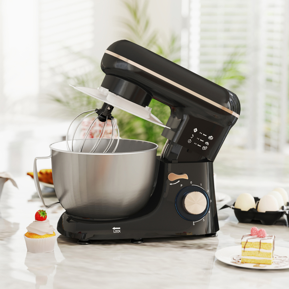 HOMCOM 800-250V70BK Black 4.5L Electric Stand Mixer with Dough Hook 1400W Image 2
