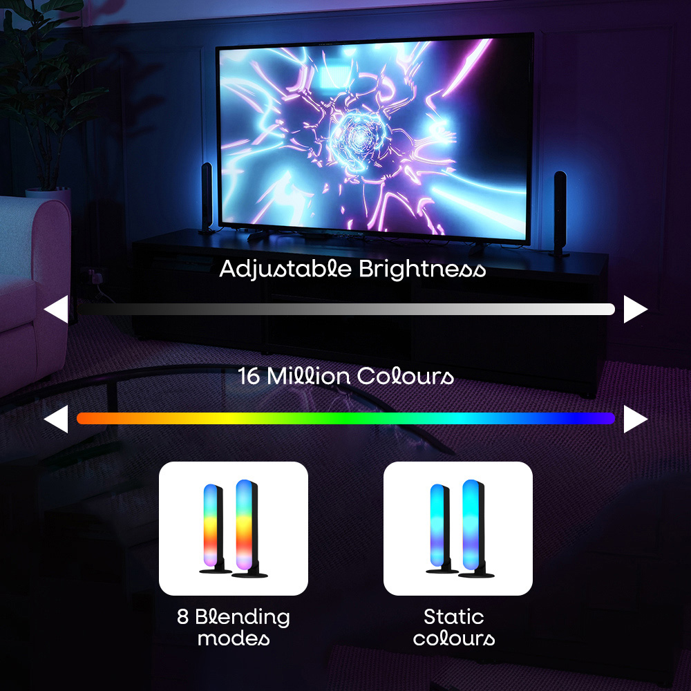ValueLights Smart App-Control Music Sync RGBIC Light Bar 2 Pack Image 7