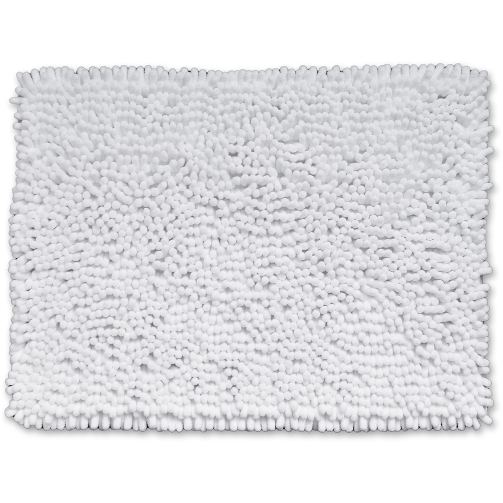Allure Bath Fashions Jumbo Luxury White Deep Pile Non-Slip Bobble Bath Mat 50 x 70cm Image 1