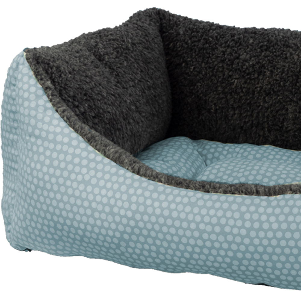 Snug & Cosy Small Rectangle Light Blue Polka Dot Dog Bed Image 2