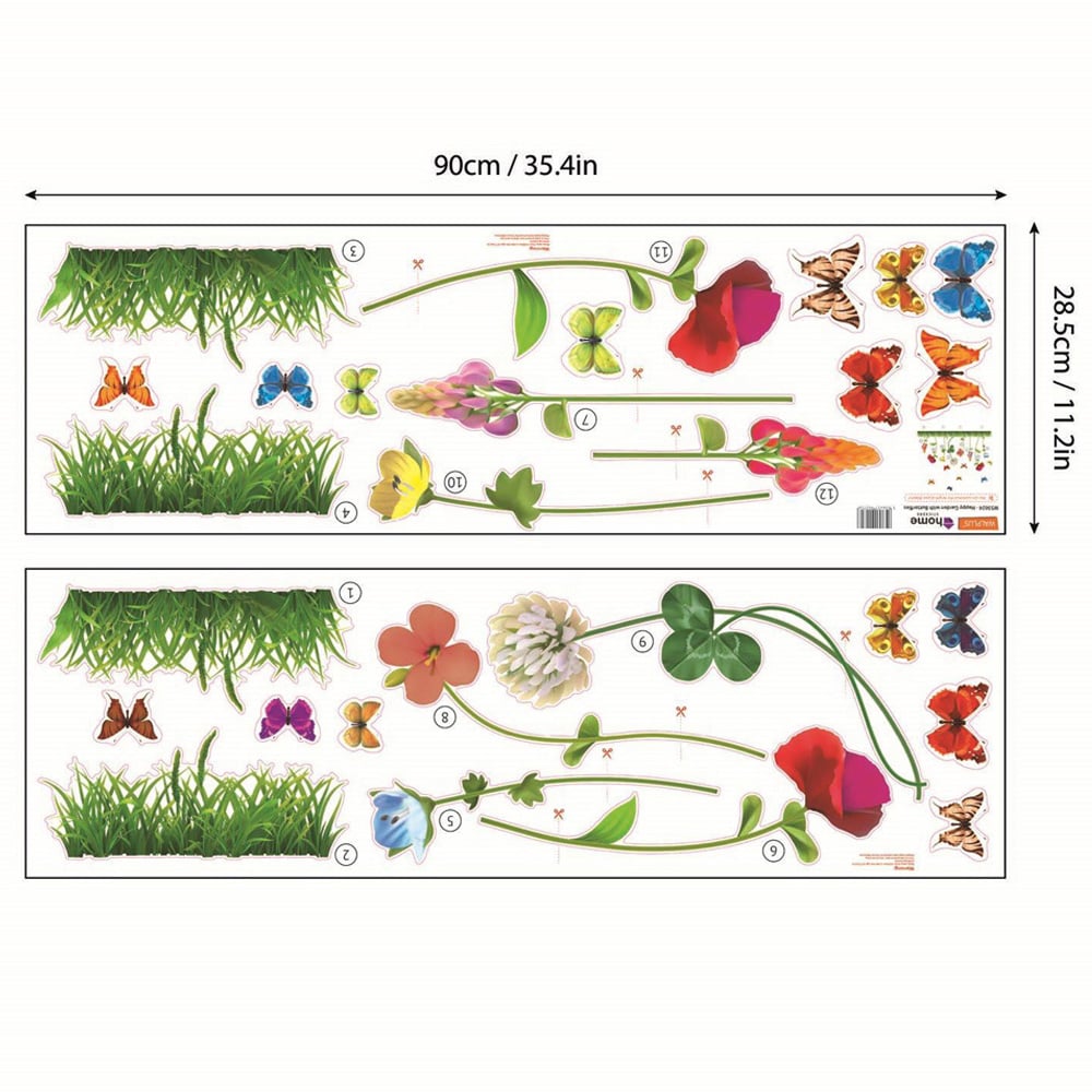 Walplus Happy Garden with Butterflies Kids Bedroom Wall Stickers Image 5