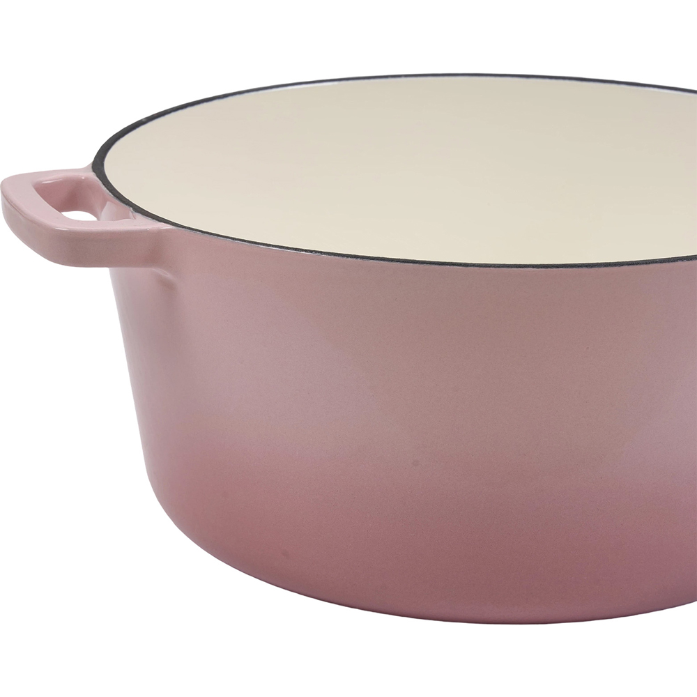Living and Home Pink Enamelled Cast Iron Dutch Oven Cooking Pot 4.5L Image 3