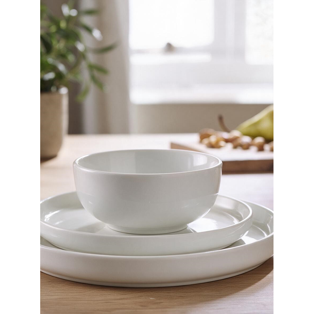 Waterside White Lipped 12 Piece Dinner Set Image 4