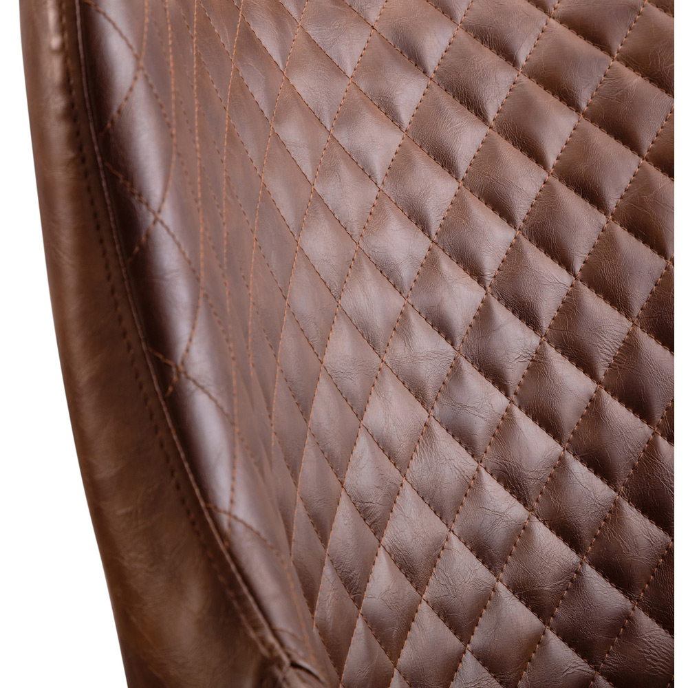 Julian Bowen Luxe Set of 2 Brown Faux Leather Dining Chair Image 5