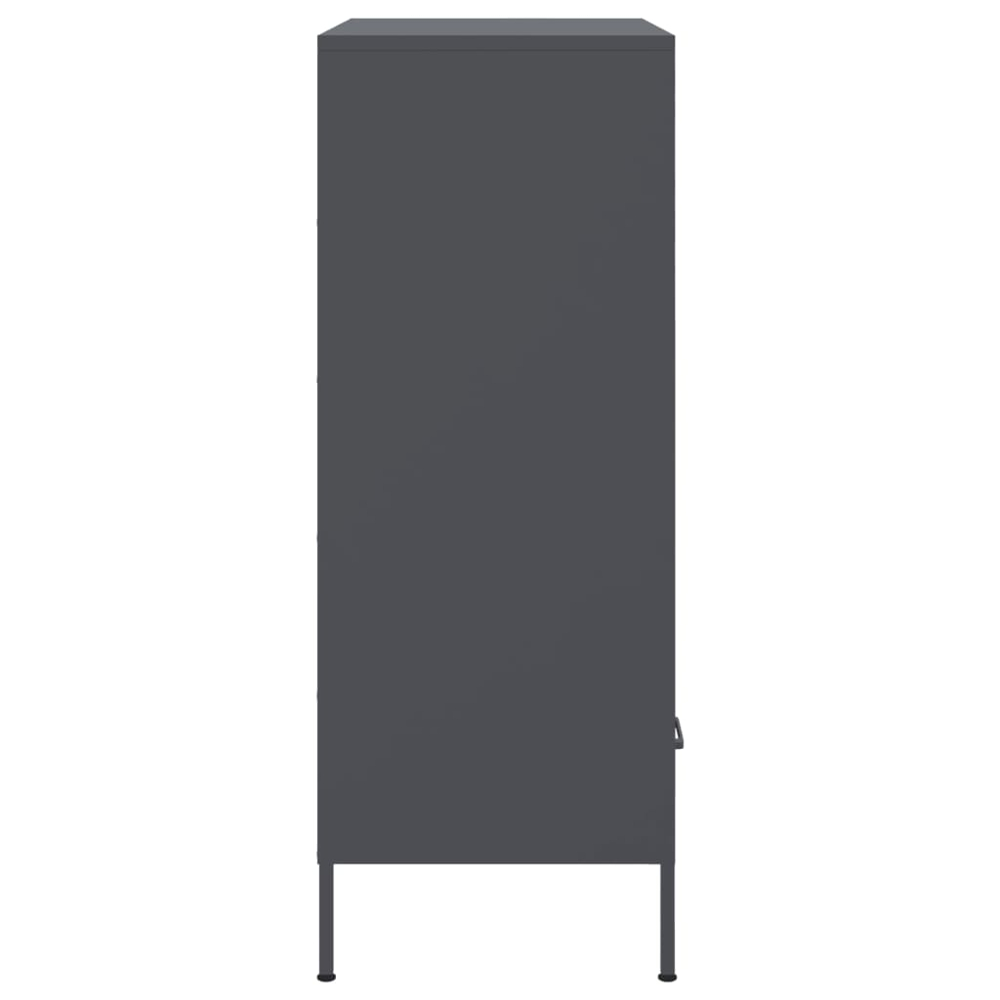 vidaXL 2 Door 2 Drawer Anthracite Cold-Rolled Steel Highboard Image 7