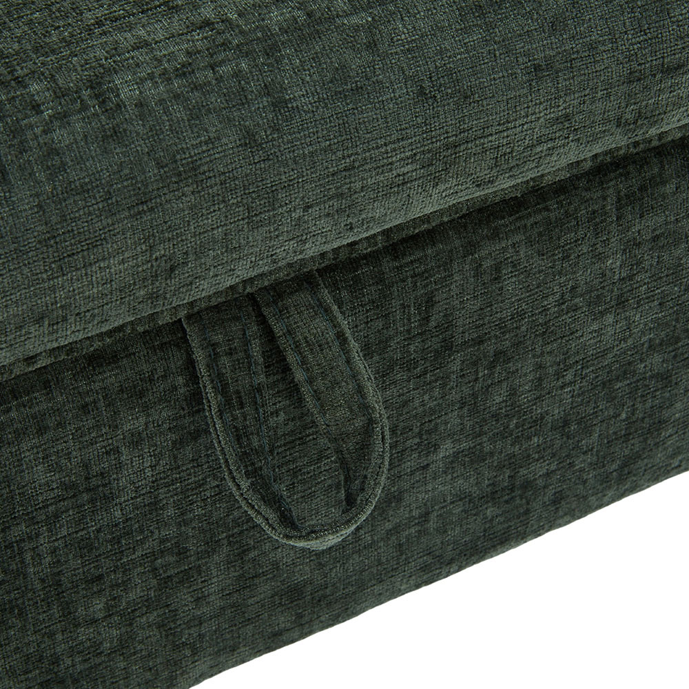 Living and Home Green Chenille Upholstered Storage Ottoman Image 3