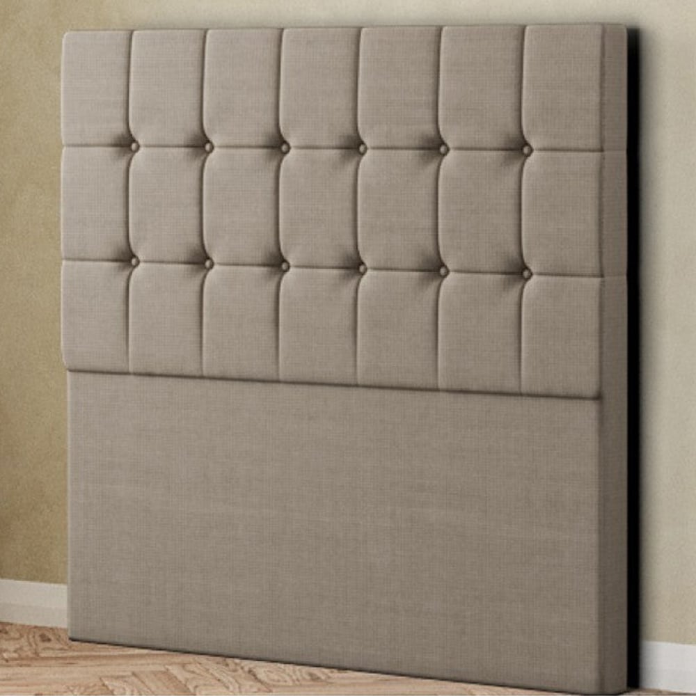 Eleganza Venezia Small Double Beige Linen Floor Standing Headboard Image 1