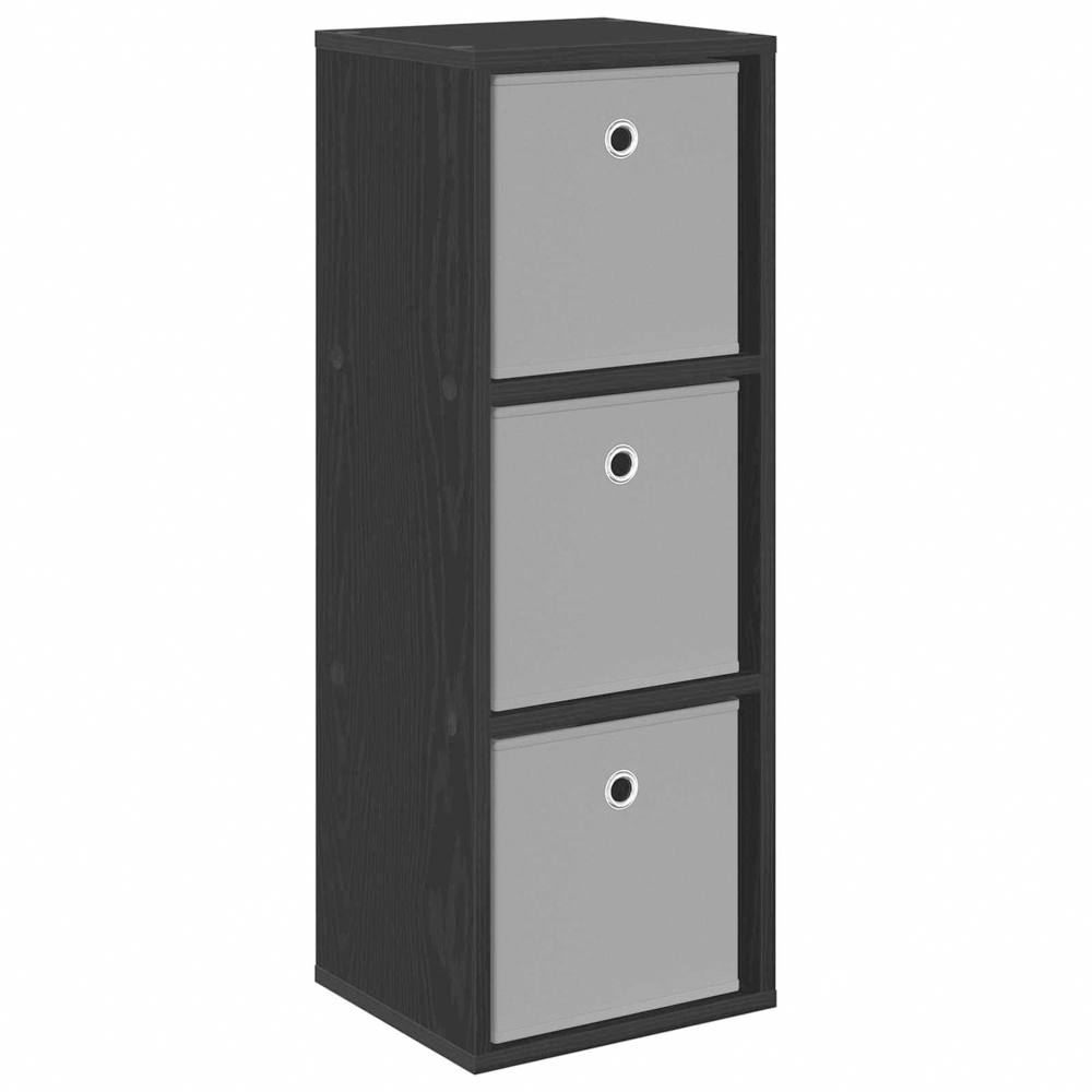 vidaXL 3 Drawer Black Oak Sideboard Image 2