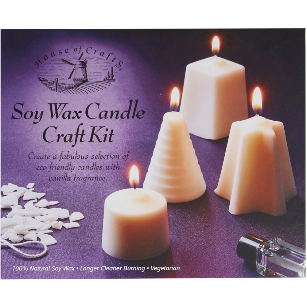 House of Crafts Beige Soy Wax Candle Making Craft Kit Image 1