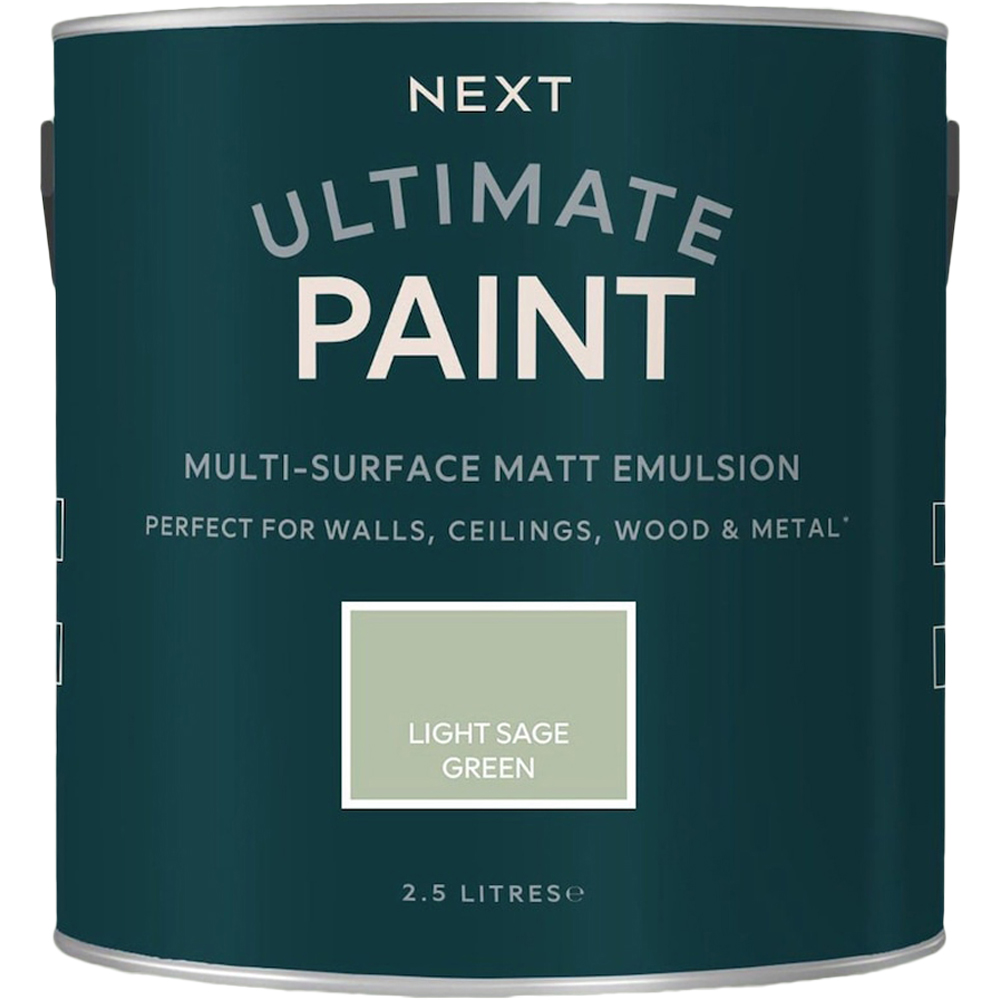 Next Ultimate Multi Surface Light Sage Green Matt Emulsion Paint 2.5L Image 2