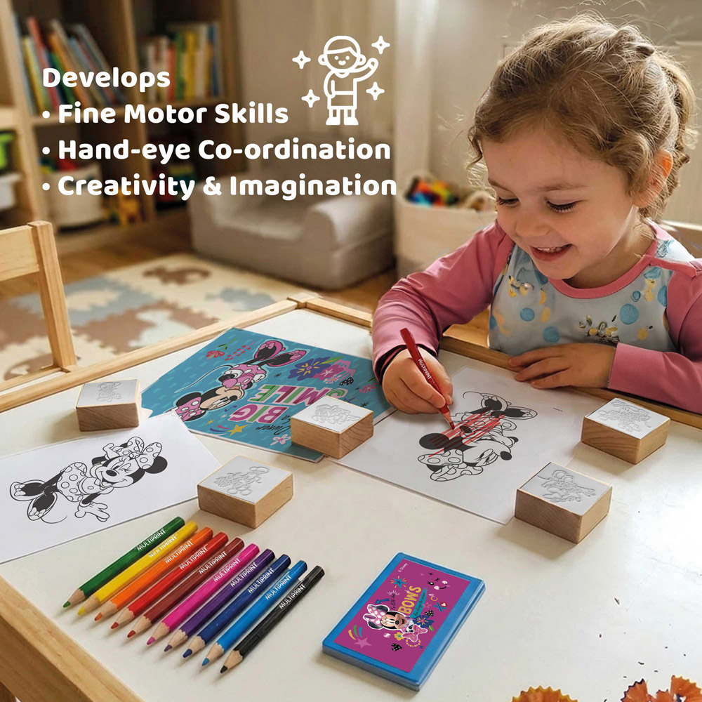 Multiprint Disney Junior Minnie Kids Travel Colouring and Stamp Set Image 6