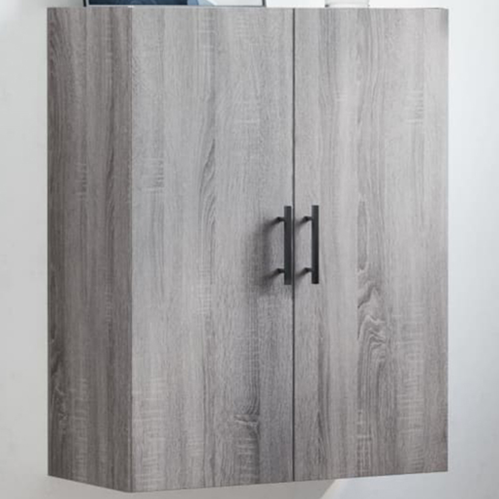 vidaXL 2 Door Grey Sonoma Wooden Wall-Mounted Cabinet Image 1