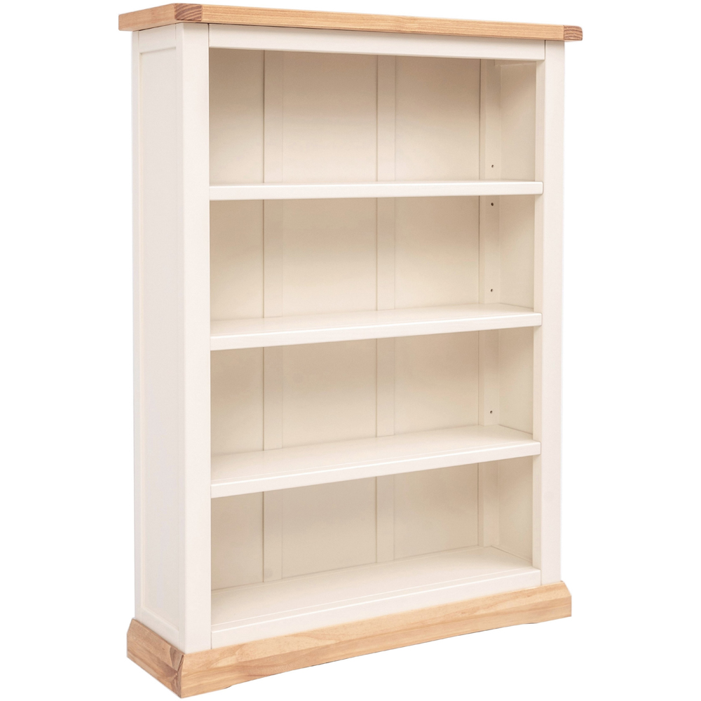 Trevi 4 Shelf Off White Wide Bookcase Image 3