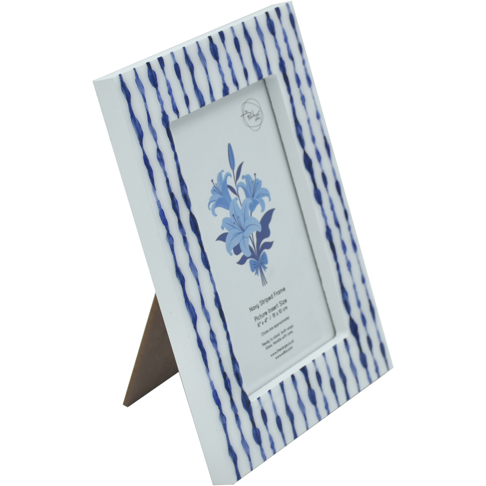 Navy Striped Photo Frame Image 2