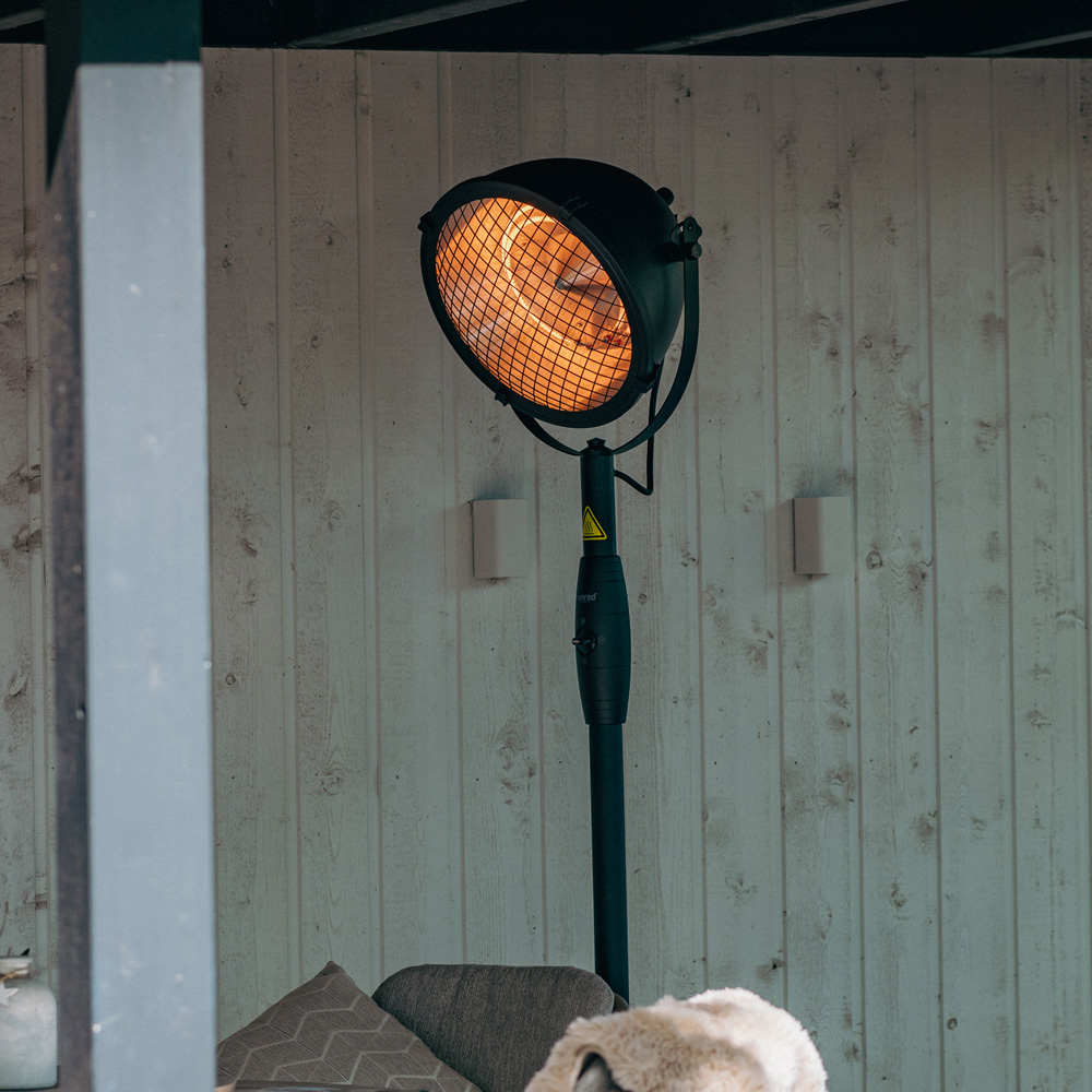Sunred Indus Bright Black Standing Patio Heater 2100W Image 2