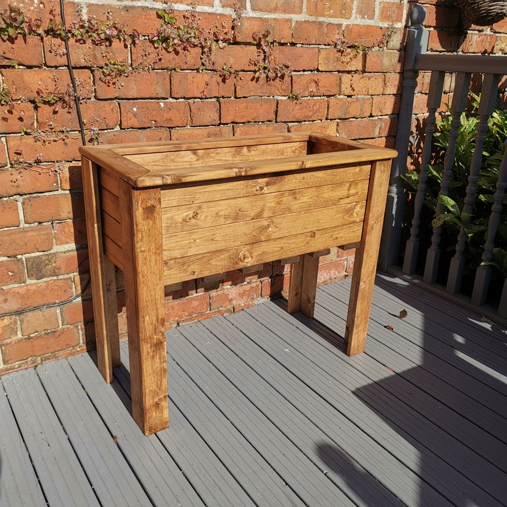 Samuel Alexander Rustic Medium Wooden Raised Garden Trough 72 x 82cm Image 2