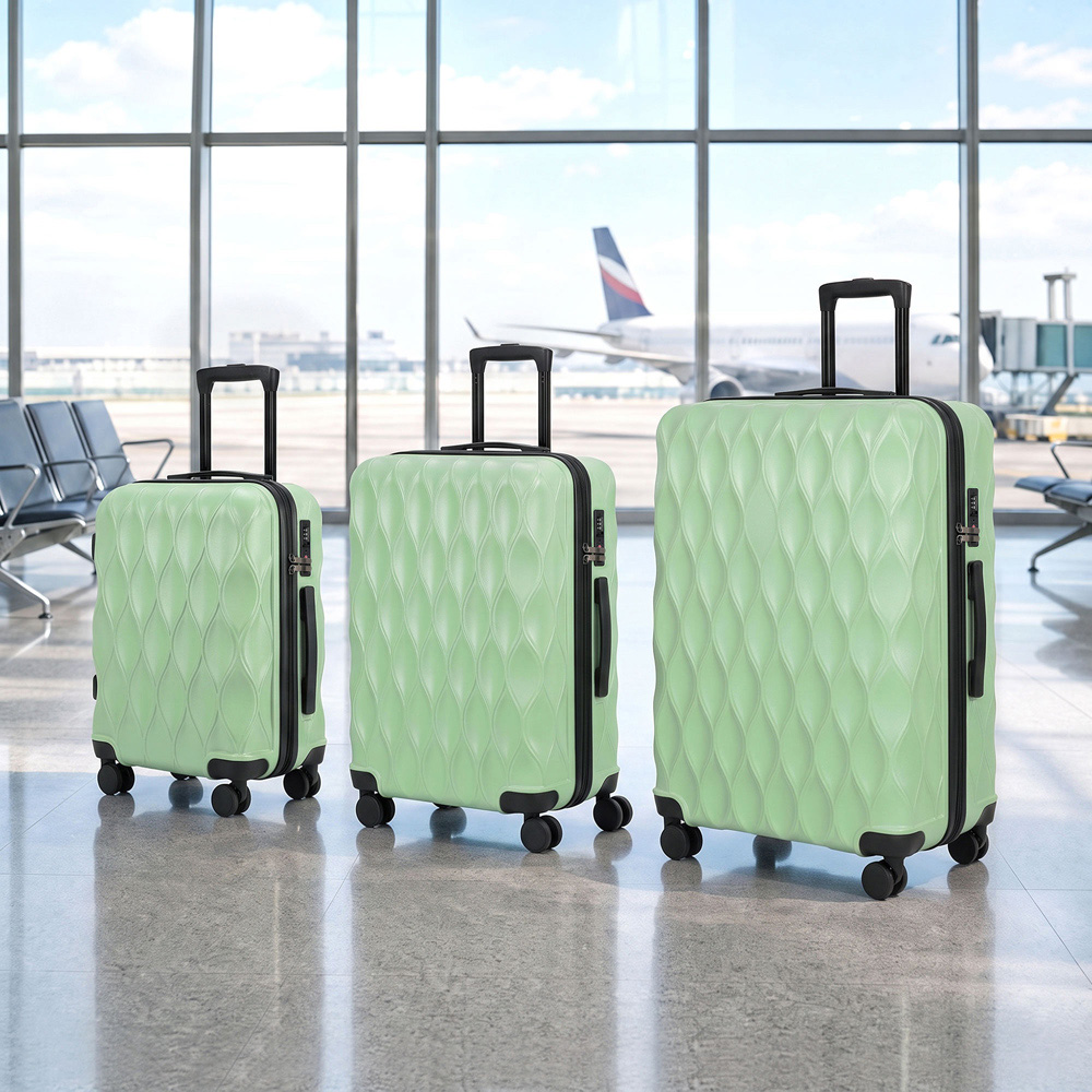 HOMCOM Set of 3 Green Hard Shell Luggage Suitcase with TSA Lock Image 2
