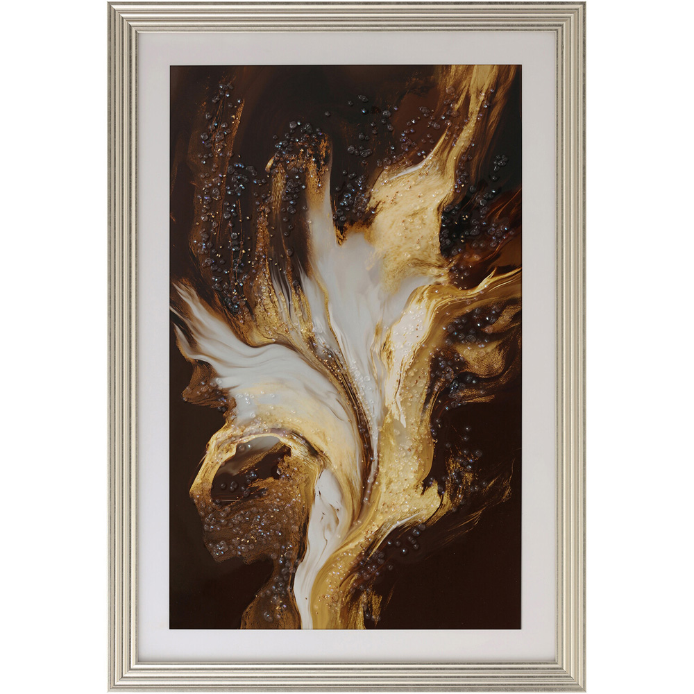 Chocolate and Gold Jewelled Framed Art Image 4
