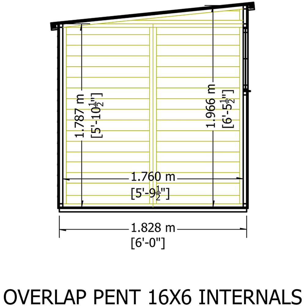 Shire 16 x 6ft Overlap Pent Garden Shed Image 9