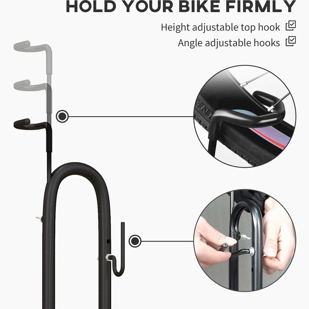 SPORTNOW Black Adjustable Vertical and Horizontal Bike Rack Image 6