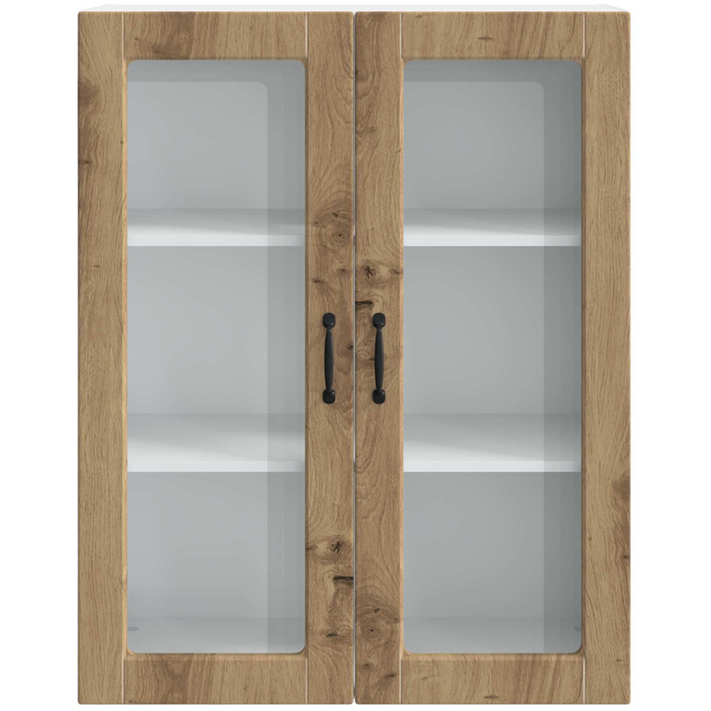 vidaXL 2 Glass Door Artisan Oak Kitchen Wall Cabinet Image 4