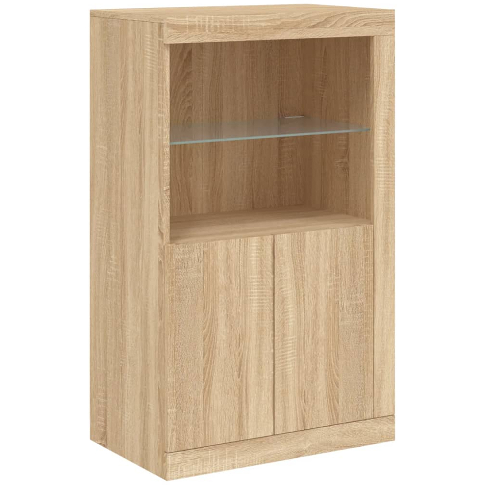 vidaXL 6 Door 6 Shelf Sonoma Oak Sideboard LED Lights Image 9
