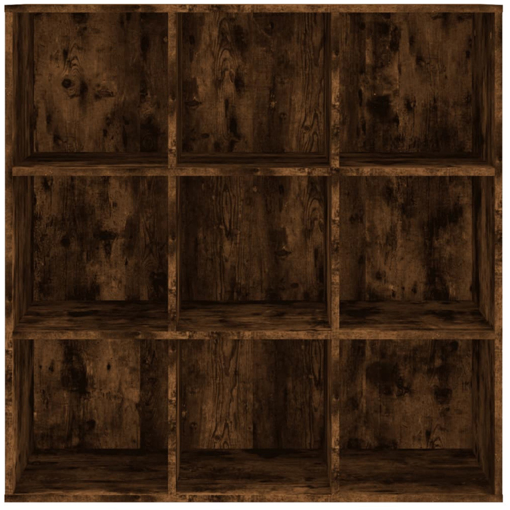 vidaXL 9 Shelf Smoked Oak Bookcase Image 3