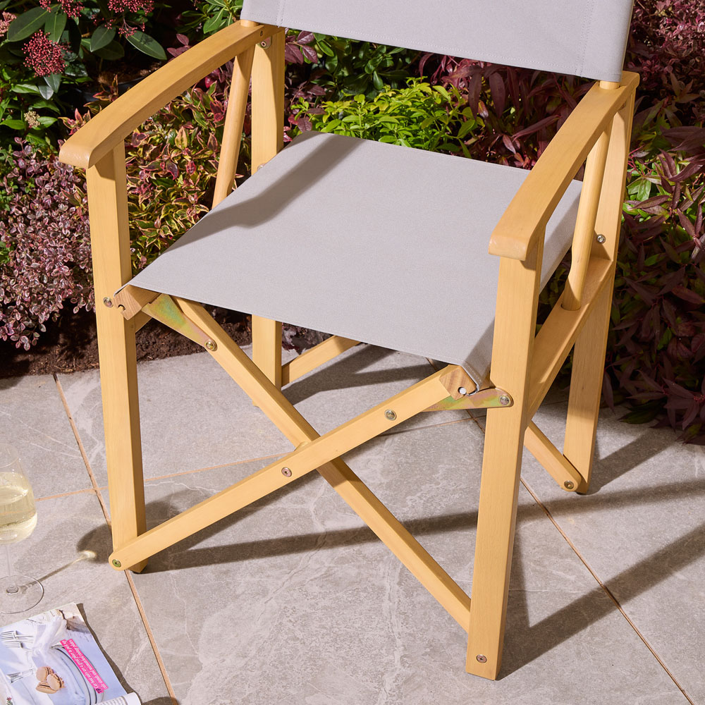 Rowlinson Ascot Slate Grey Folding Director's Chair Image 7