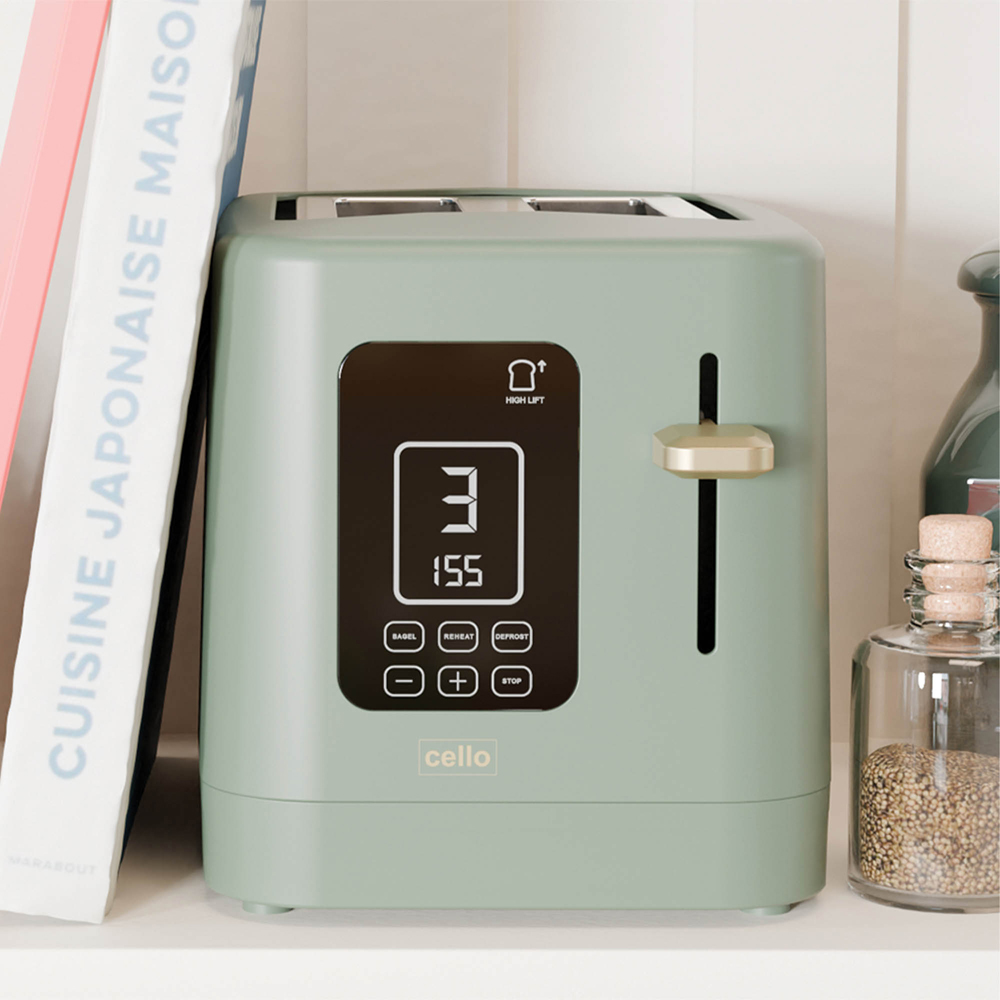 Cello CELLO-TR185-GR Green 2 Slice Digital Toaster Image 2