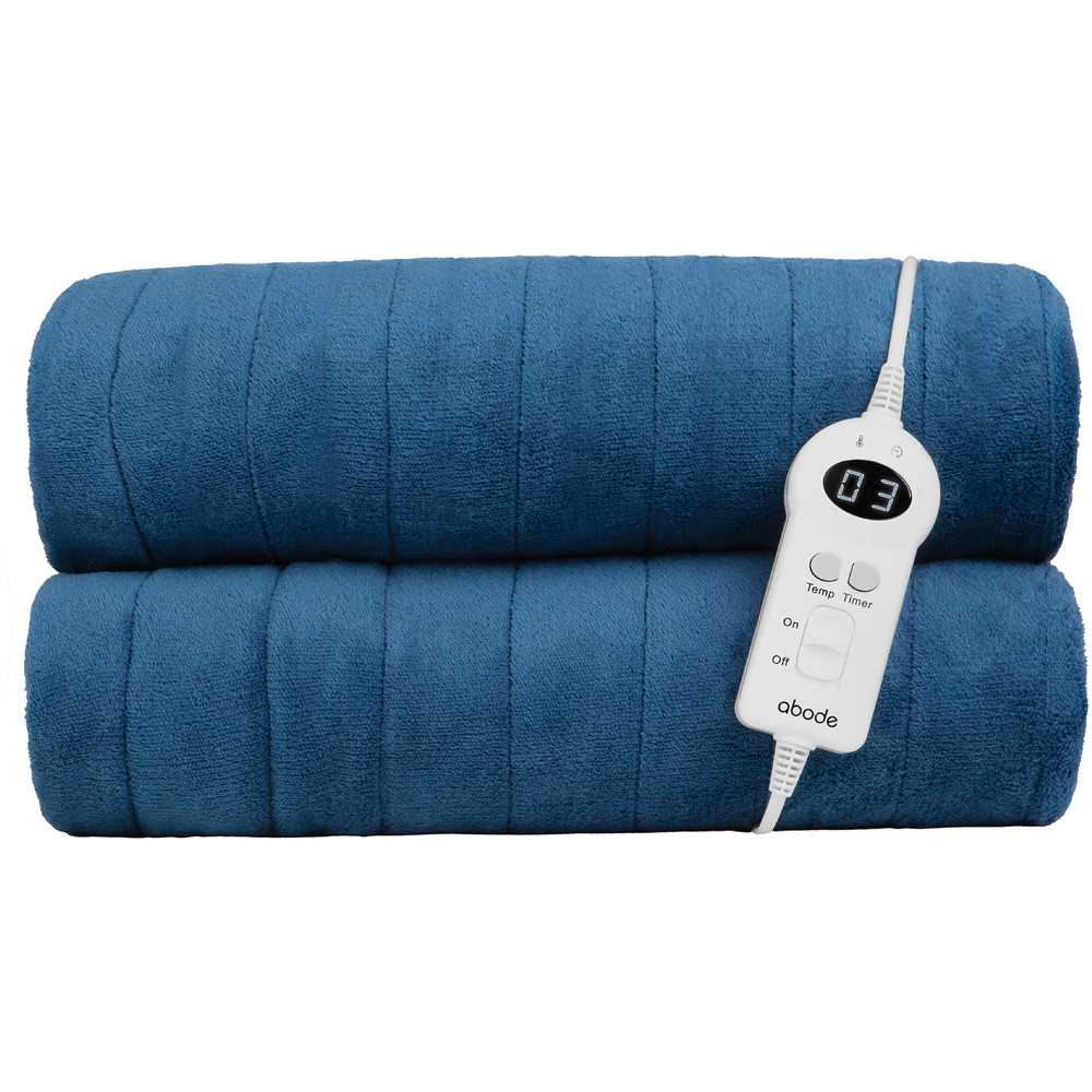 Abode Blue Microfleece Heated Throw 130 x 180cm Image 1
