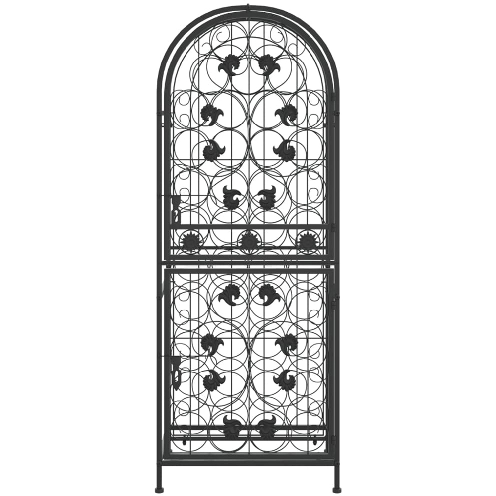 vidaXL 41 Bottle Black Lockable Freestanding Wine Rack Image 2
