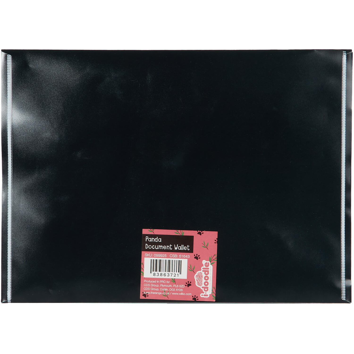 Panda Document Wallet - Black Image 2