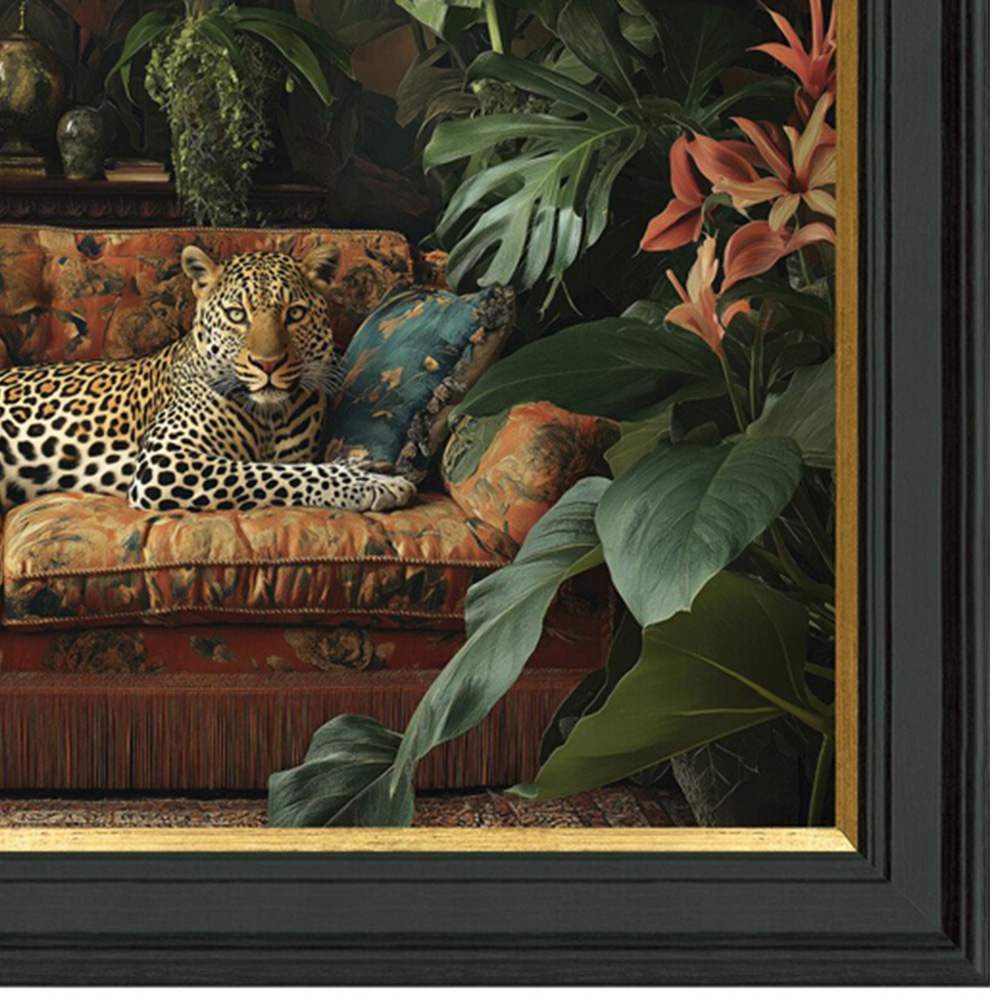 Lounging Leopard Framed Print Black Image 5