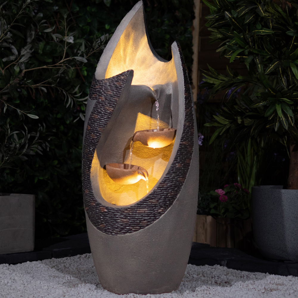 Garden Gear Cascading Wave Water Fountain with LED Light Image 4