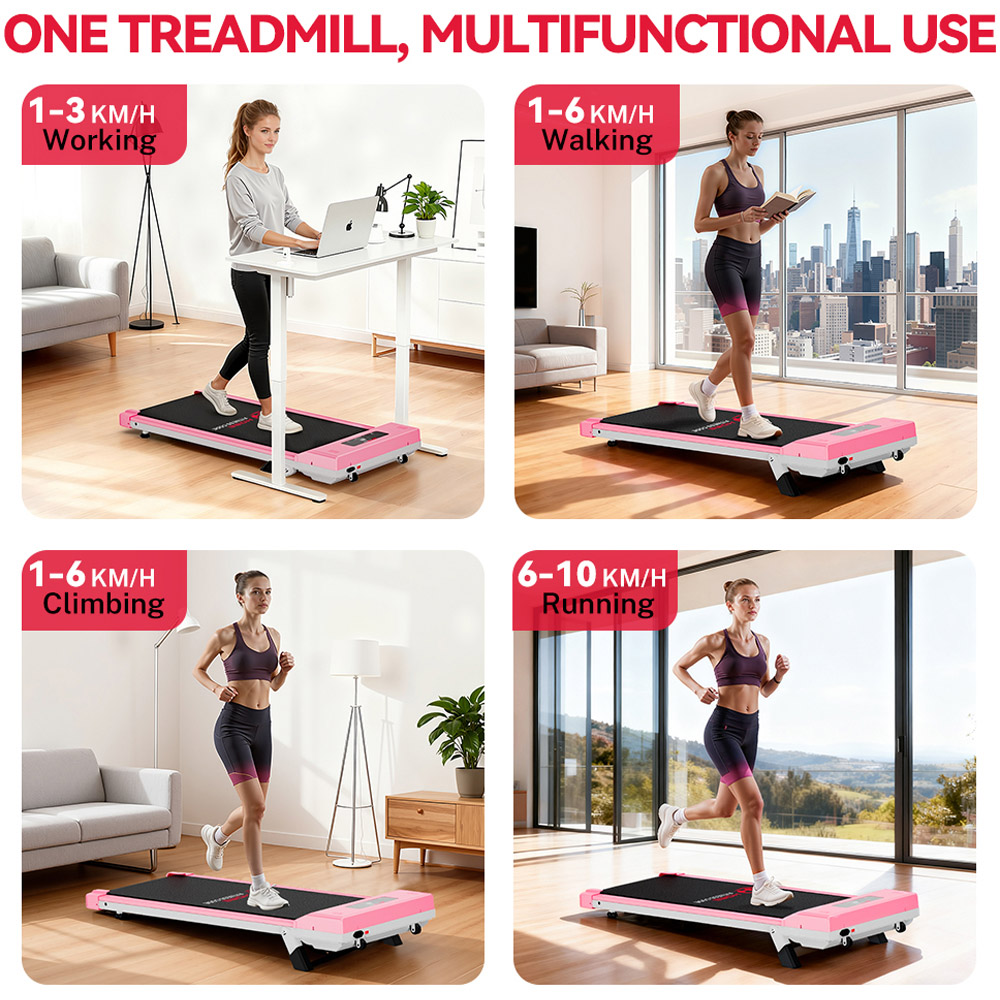 Rattrix Pink Manual Incline Treadmill Image 3