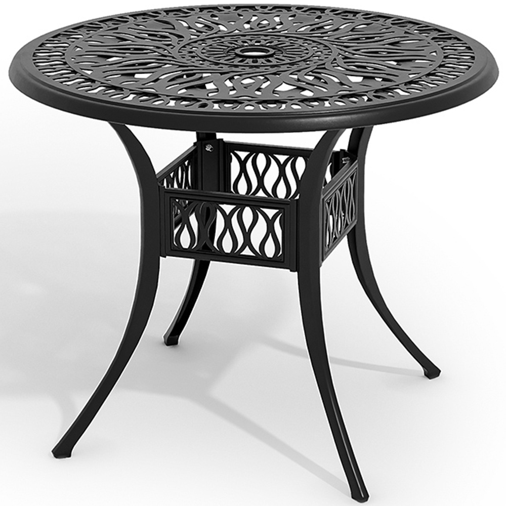 Living and Home 4 Seater Black Garden Bistro Set Image 3