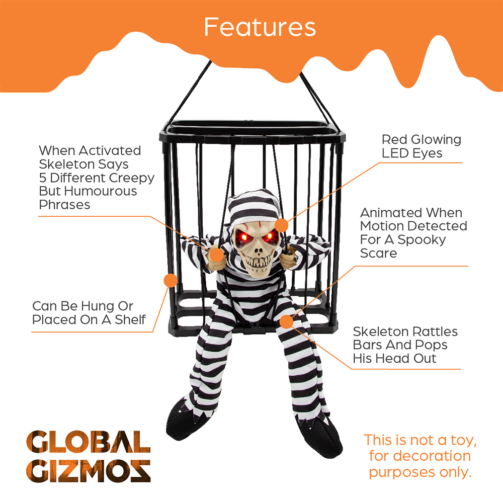 Global Gizmos Animated Prisoner with Motion Sensor Decoration Image 8