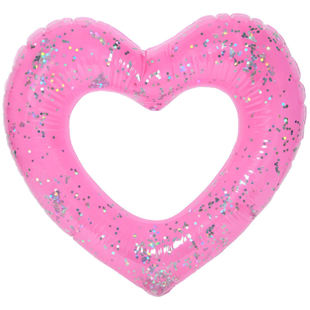 Gitter Heart Swim Ring - Pink Image 1